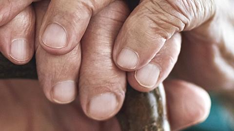 Man holding cane